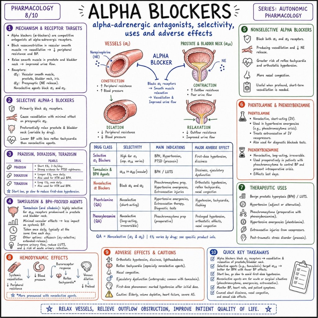 Alpha Blockers: Alpha-Adrenergic Antagonists & Selectivity